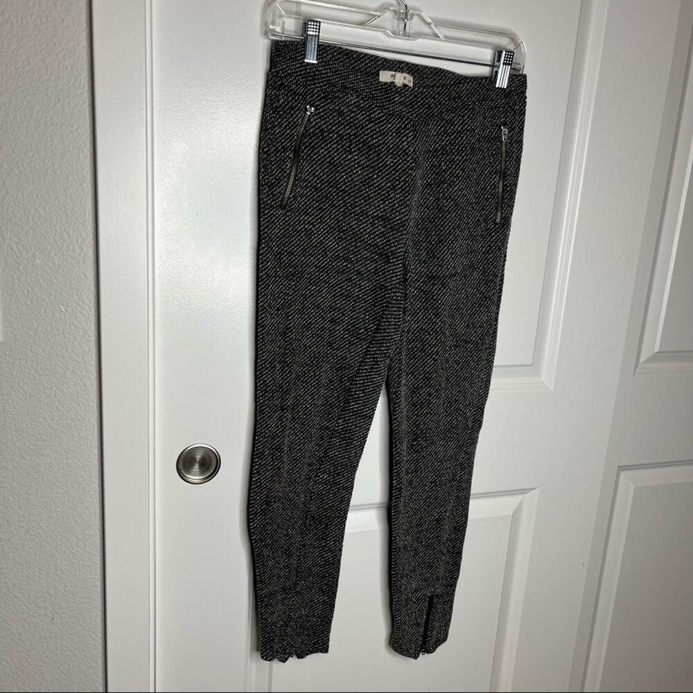 Madewell Black & White Knit Zip Pull On Joggers Size Small